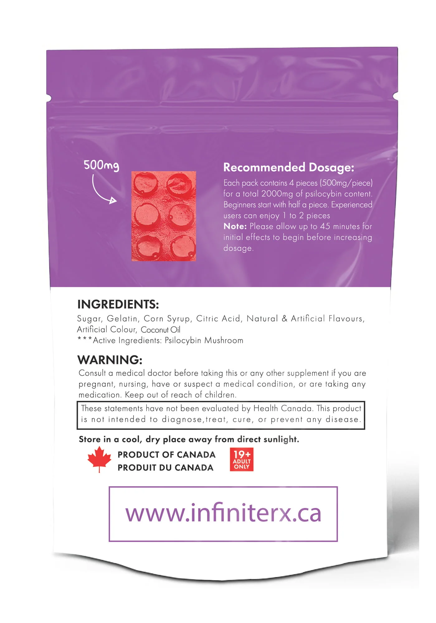 INfinite Rx Shroom Infused Albino Penis Envy Edition Block Gummies Edibles (2000mg)